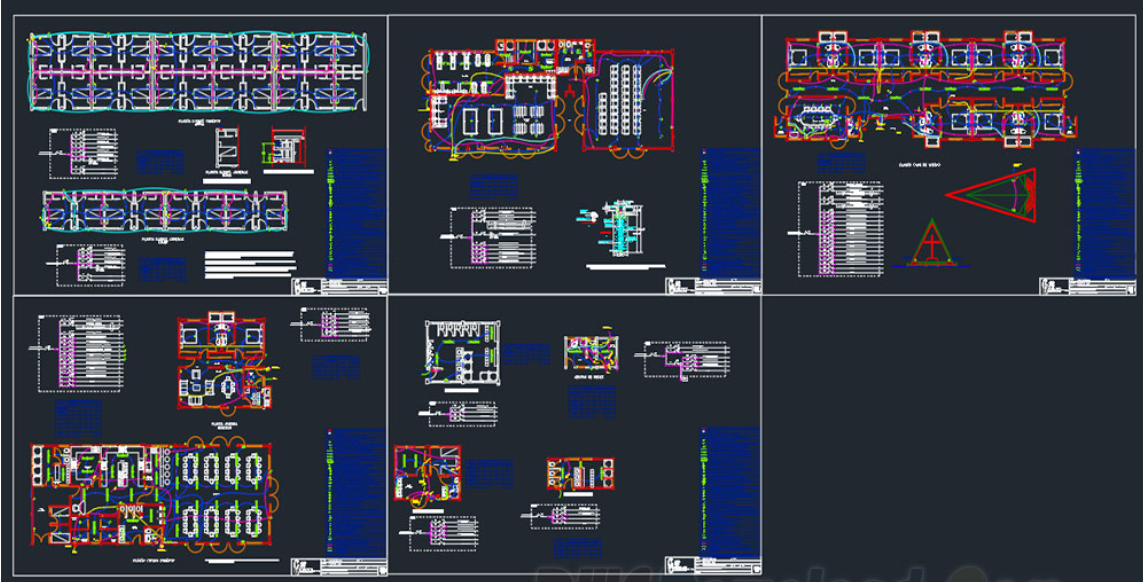 دانلود فایل اتوکد پروژه معماری و برق کمپ و مرکز سلامت DWG | Camp and Health Center Architectural Electrical Project برای AutoCAD